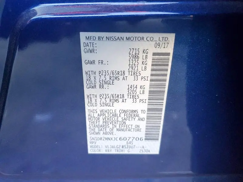 2018 NISSAN PATHFINDER S  