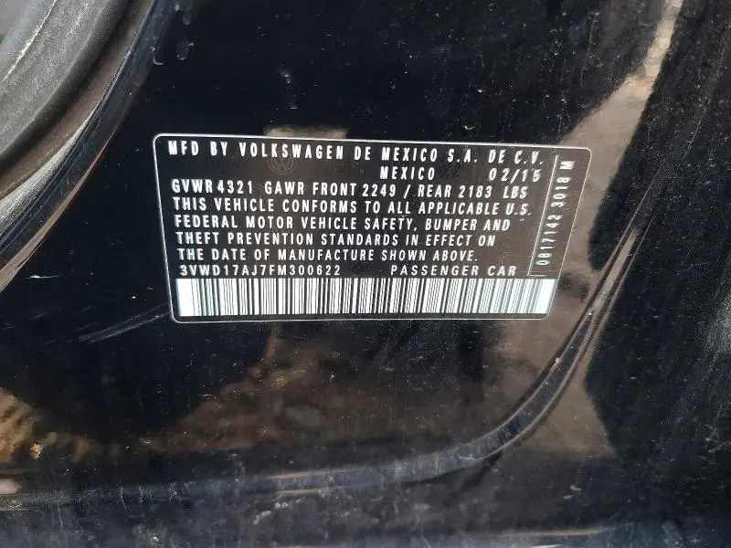 2015 VOLKSWAGEN JETTA SE  