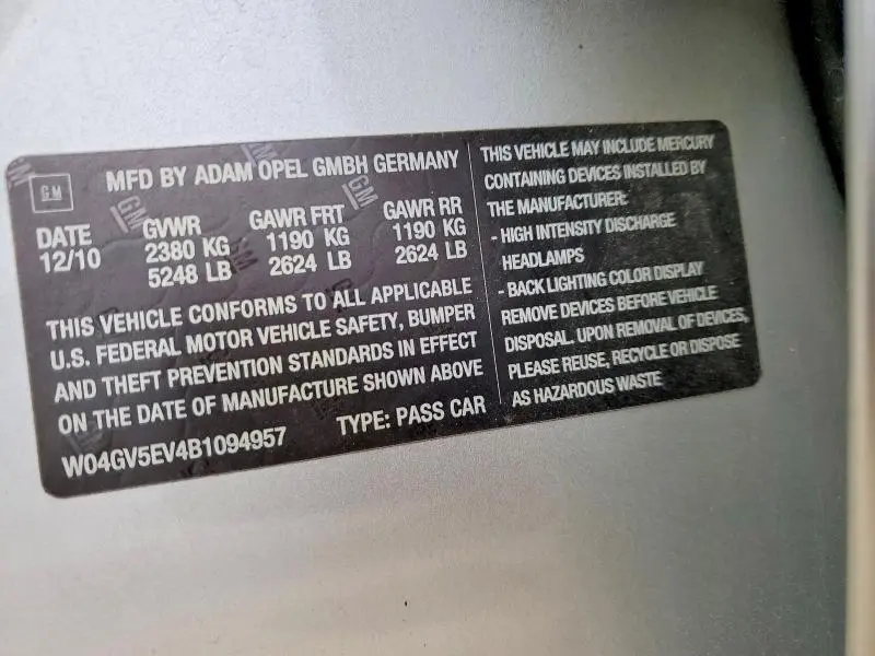 2011 BUICK REGAL CXL  