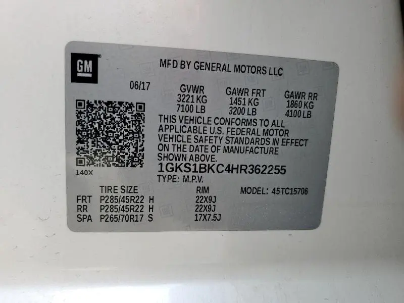 2017 GMC YUKON SLT  