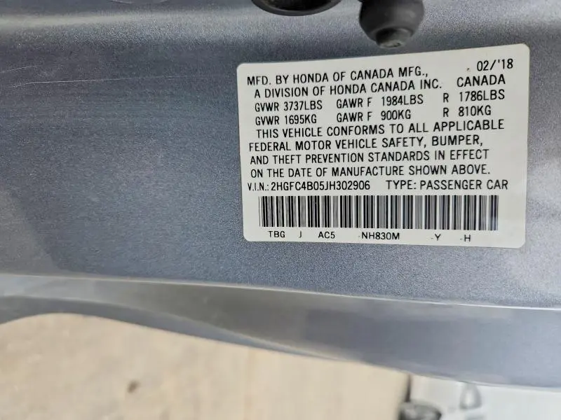 2018 HONDA CIVIC LX  