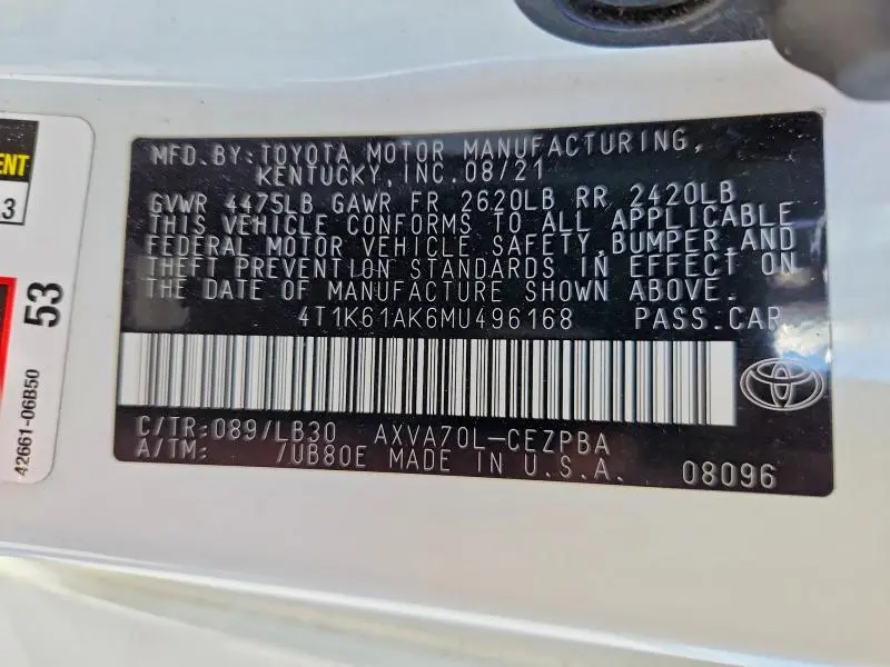2021 TOYOTA CAMRY XSE  