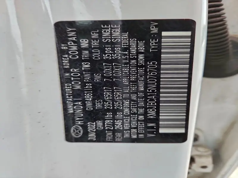 2022 HYUNDAI TUCSON BLUE  