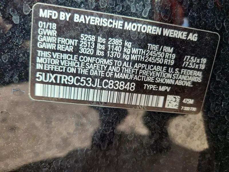 2018 BMW X3 XDRIVE30I  