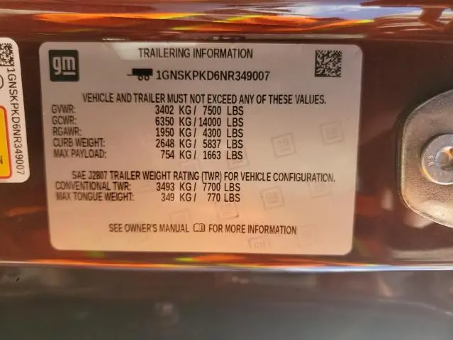 2022 CHEVROLET TAHOE K1500 Z71  