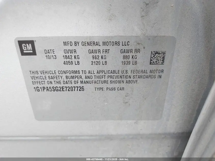 2014 CHEVROLET CRUZE LS AUTO