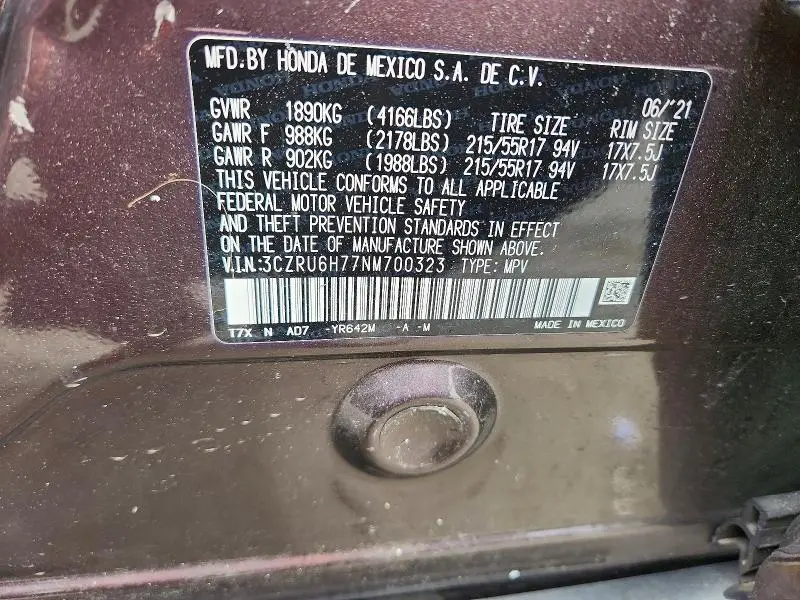 2022 HONDA HR-V EXL  