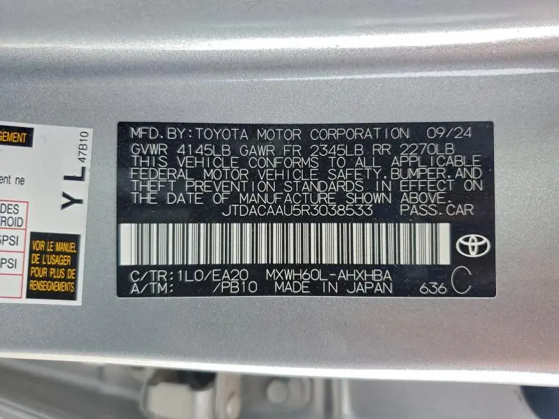 2024 TOYOTA PRIUS LE  