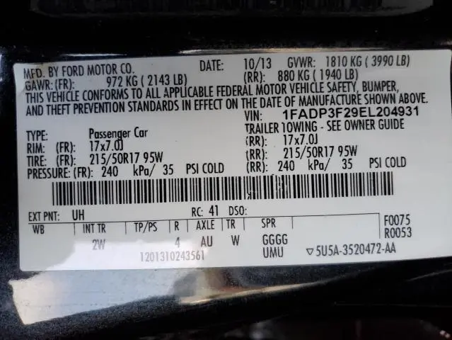 2014 FORD FOCUS SE  