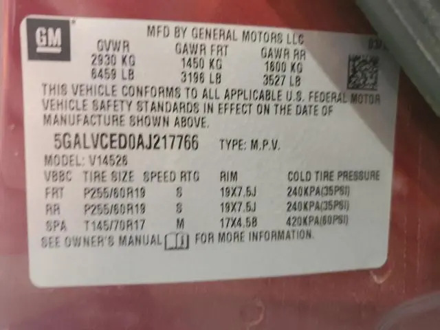 2010 BUICK ENCLAVE CXL  