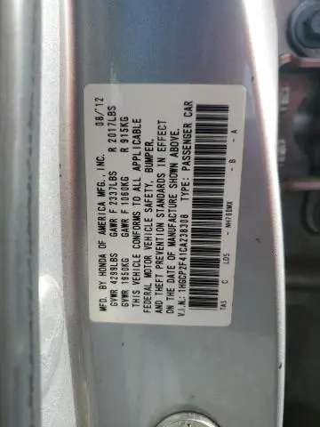 2012 HONDA ACCORD LXP