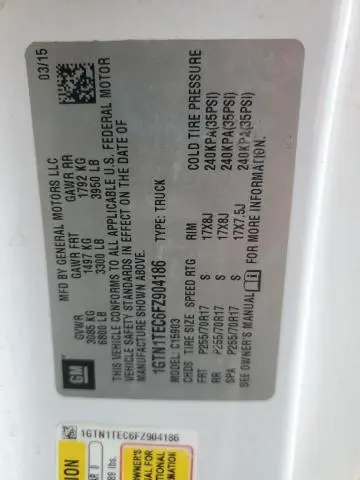 2015 GMC SIERRA C1500  