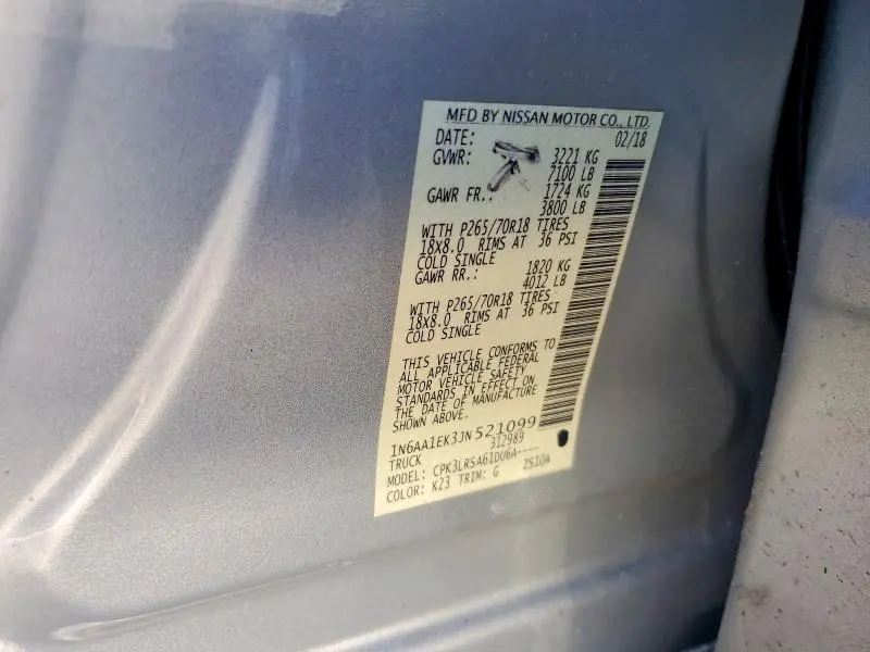 2018 NISSAN TITAN S  