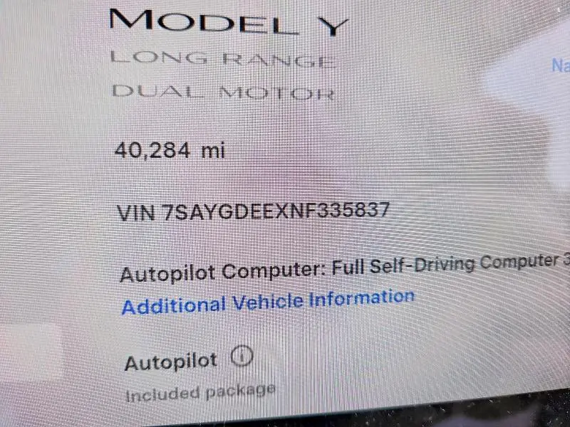2022 TESLA MODEL Y   