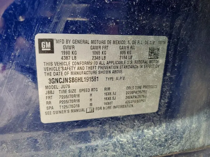 2017 CHEVROLET TRAX LS  