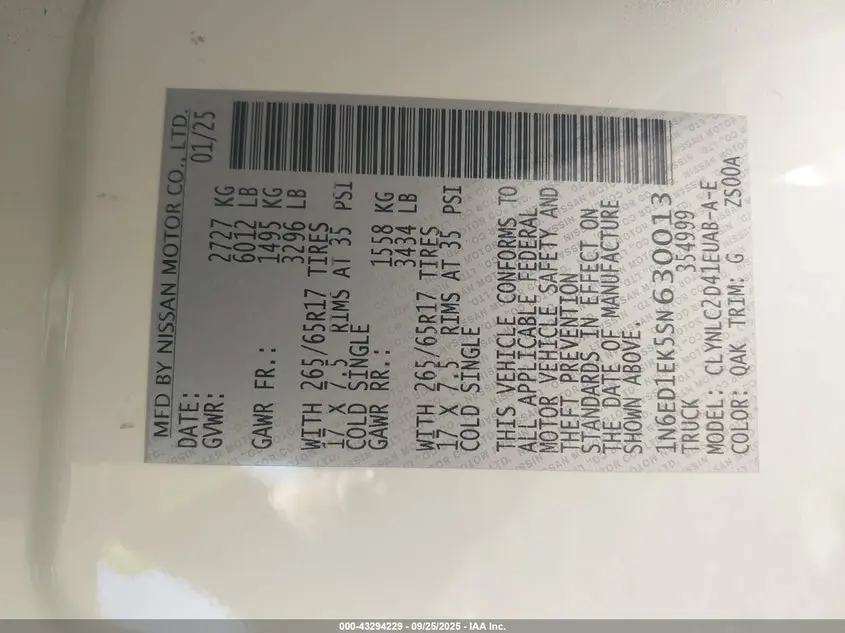 2025 NISSAN FRONTIER SV 4X4