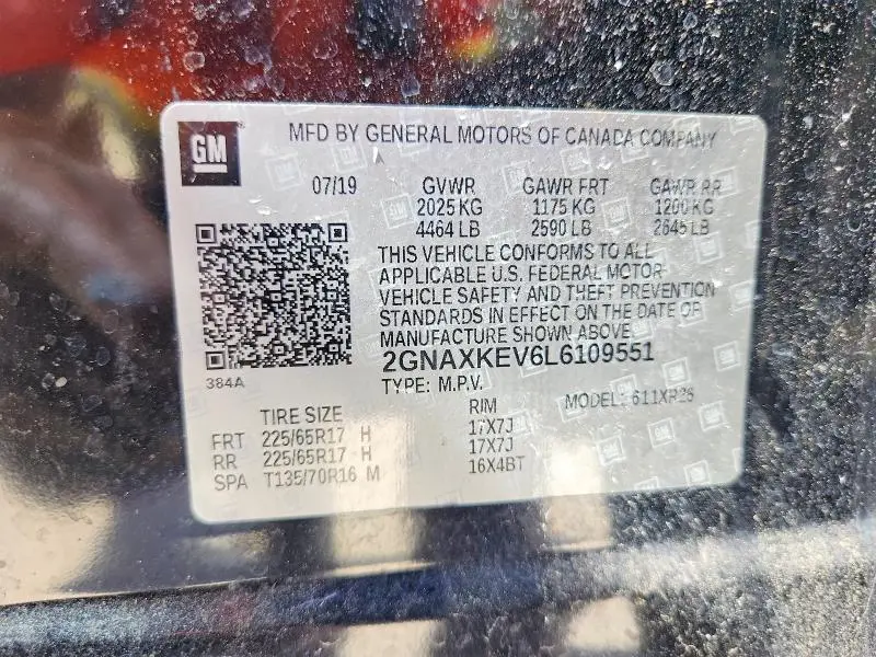 2020 CHEVROLET EQUINOX LT  