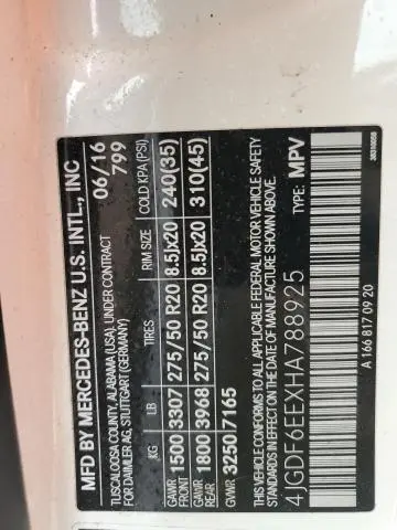 2017 MERCEDES-BENZ GLS 450 4MATIC  