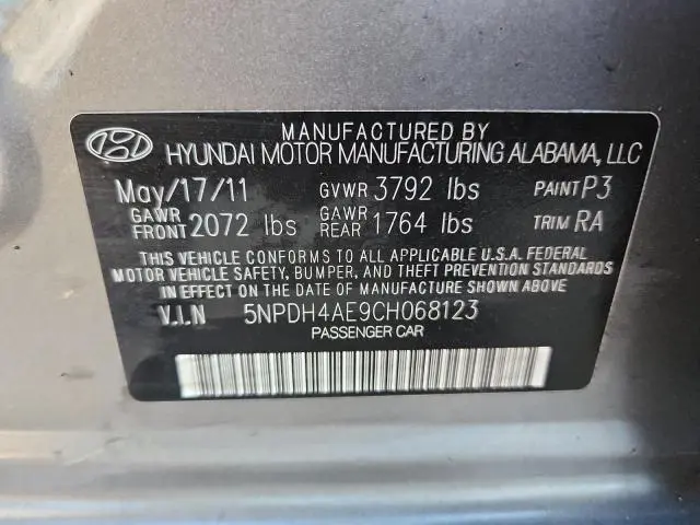 2012 HYUNDAI ELANTRA GLS  