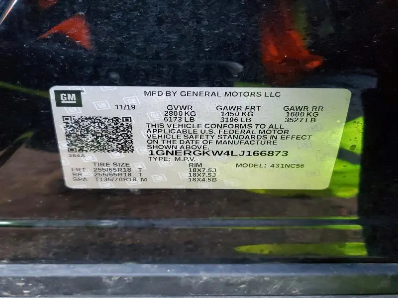 2020 CHEVROLET TRAVERSE LT  