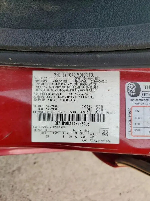 2010 FORD FUSION SE  
