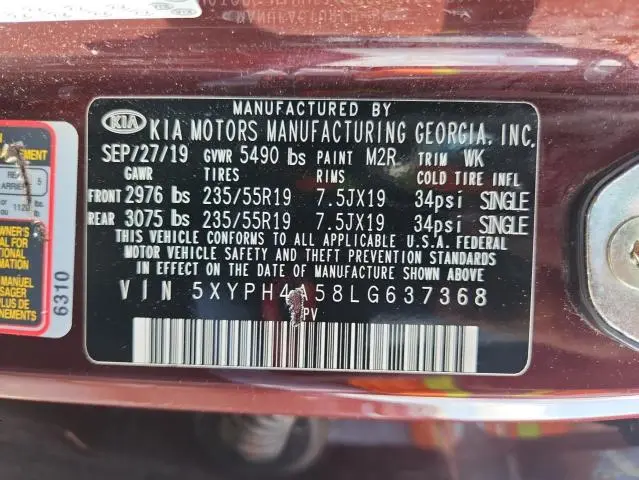 2020 KIA SORENTO EX  