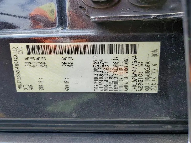 2010 NISSAN ALTIMA 2.5  