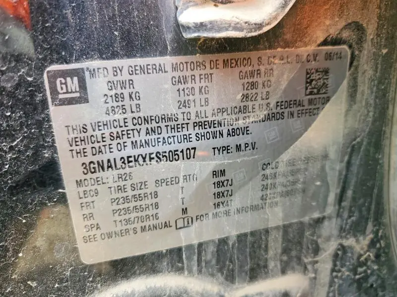 2015 CHEVROLET CAPTIVA LT  