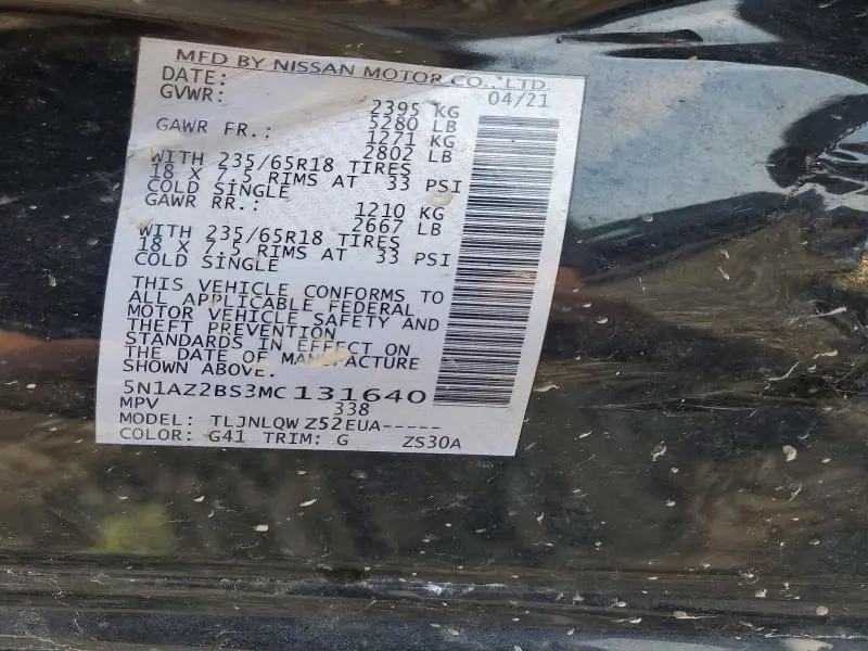 2021 NISSAN MURANO SV  