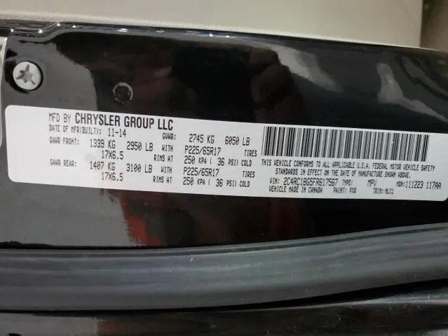 2015 CHRYSLER TOWN & COUNTRY TOURING  