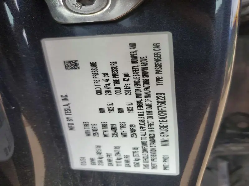 2024 TESLA MODEL 3   