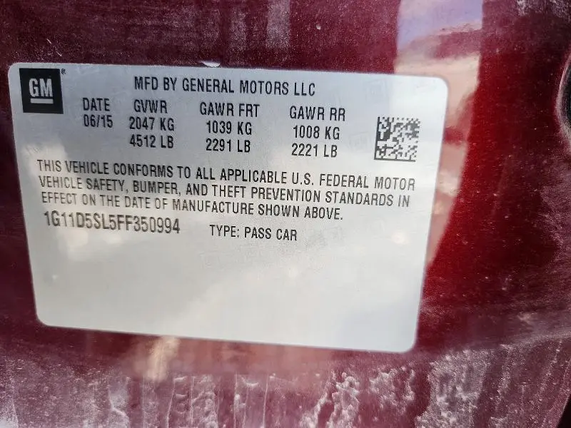 2015 CHEVROLET MALIBU 2LT  