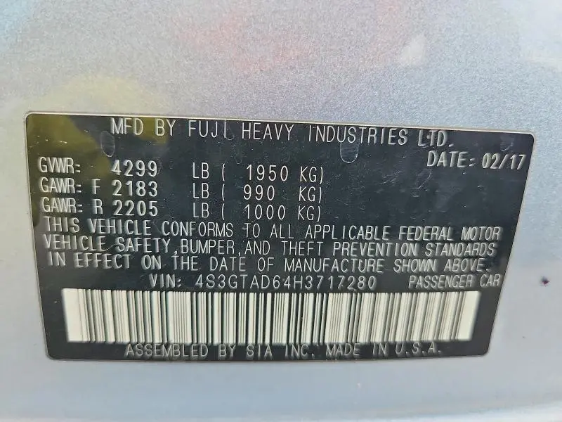 2017 SUBARU IMPREZA PREMIUM PLUS  