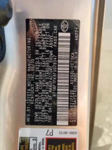 2015 TOYOTA CAMRY LE