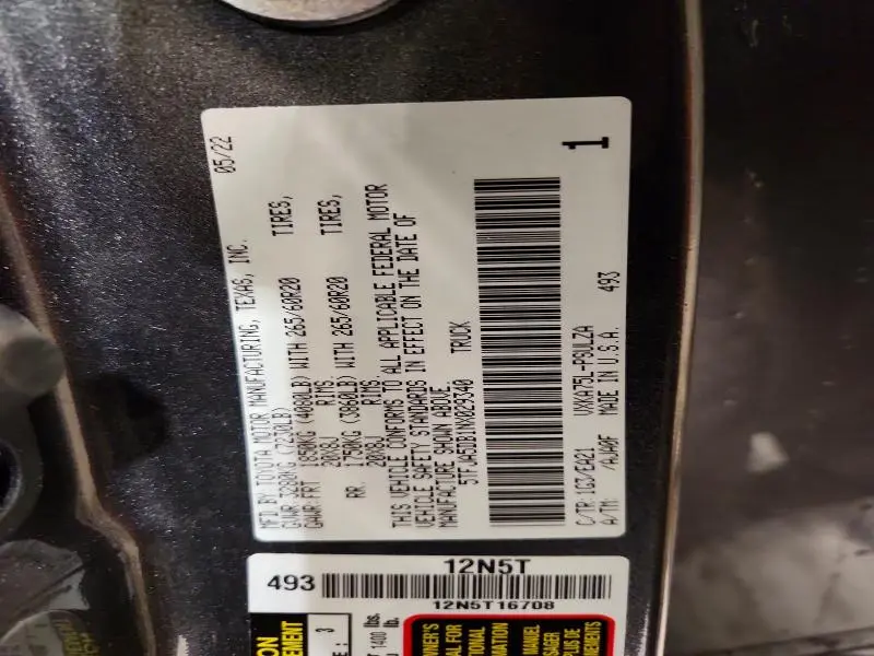 2022 TOYOTA TUNDRA LIMITED  