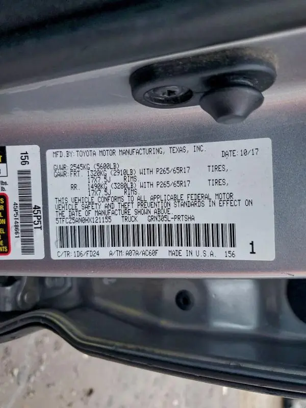 2017 TOYOTA TACOMA DOUBLE CAB  