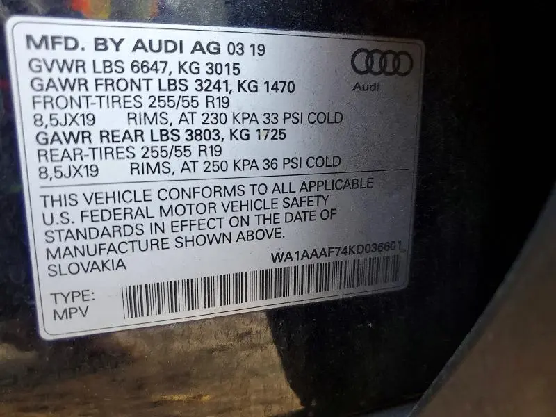 2019 AUDI Q7 PREMIUM  