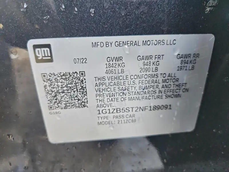 2022 CHEVROLET MALIBU LS  