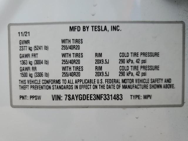 2022 TESLA MODEL Y 