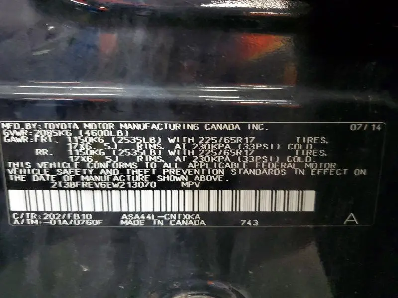 2014 TOYOTA RAV4 LE  