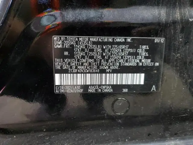 2012 TOYOTA RAV4 LIMITED  