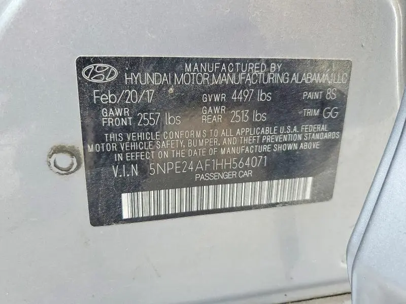 2017 HYUNDAI SONATA SE  