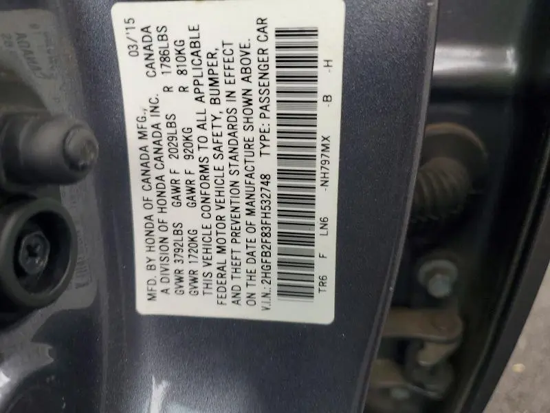 2015 HONDA CIVIC EX  