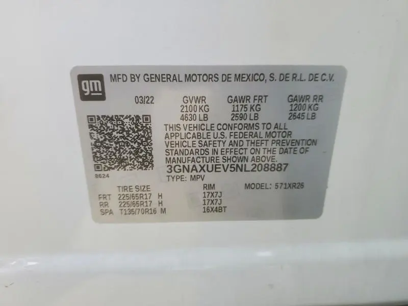 2022 CHEVROLET EQUINOX LT  