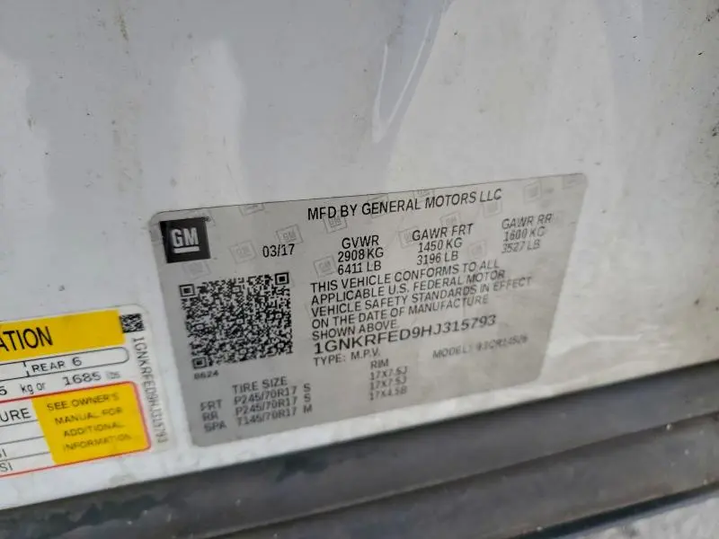 2017 CHEVROLET TRAVERSE LS  