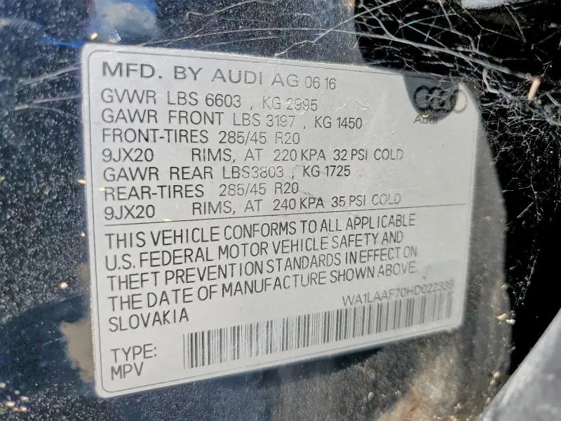 2017 AUDI Q7 PREMIUM PLUS  