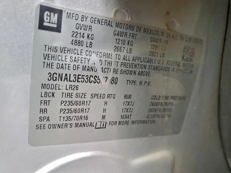 2012 CHEVROLET CAPTIVA SPORT  