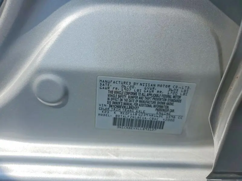 2020 NISSAN VERSA SV  