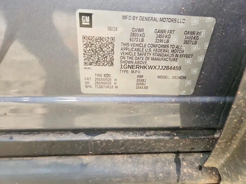 2018 CHEVROLET TRAVERSE LT  