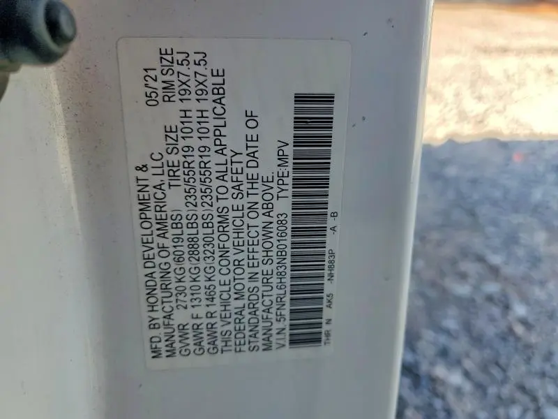 2022 HONDA ODYSSEY TOURING  